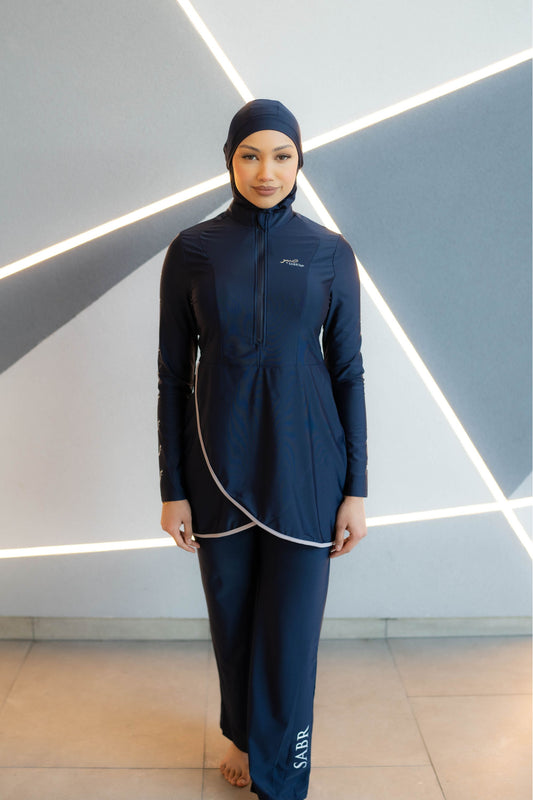 Ocean Blue Swimwear Set With Hijab